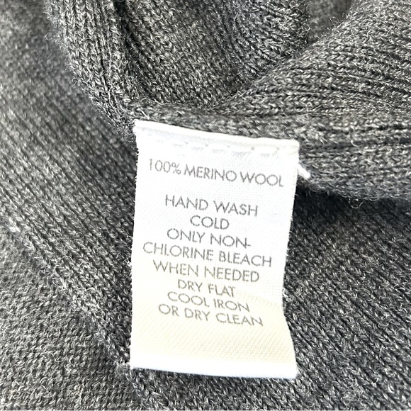 Calvin Klein Men's Gray Extra Fine Italian Merino Wool 1/4 Zip Sweater Size XL - Picture 4 of 5